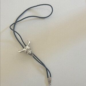 Silver Bull Head Bolo Tie